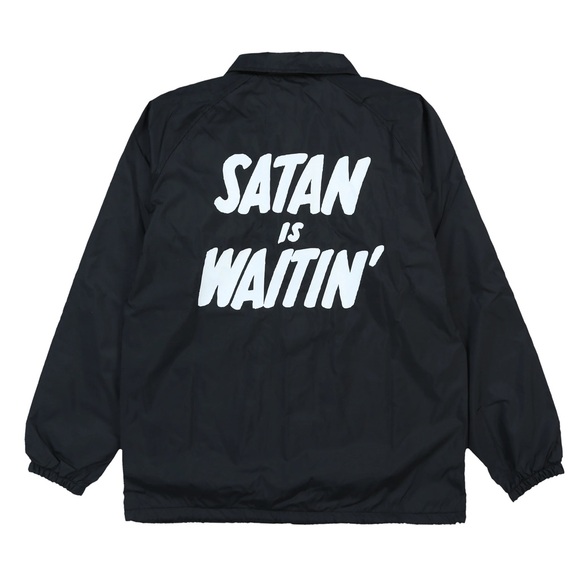 🖤☠️BLACK SATAN IS WAITIN’ COACHES JACKET BY CREEP STREET ☠️🖤 - Picture 1 of 5
